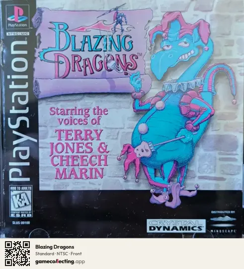 Blazing Dragons PlayStation, NTSC box front