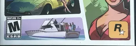 Grand Theft Auto: Vice City Stories, the ESRB box on its front