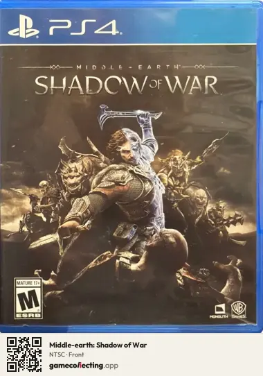 Middle-earth: Shadow of War PlayStation 4, NTSC box front