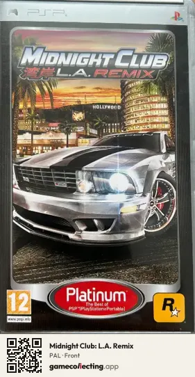 Midnight Club: L.A. Remix PlayStation Portable, PAL box front