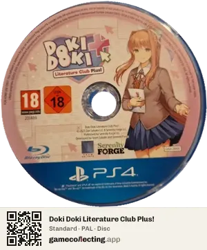 Doki Doki Literature Club Plus! PlayStation 4, PAL disc