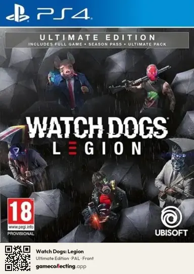 Watch Dogs: Legion PlayStation 4, PAL box front