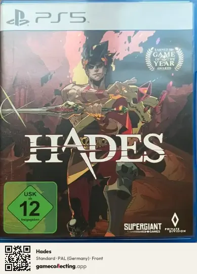 Hades PlayStation 5, Germany box front