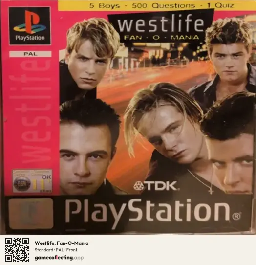 Westlife: Fan-O-Mania PlayStation, PAL box front