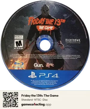 Friday the 13th: The Game PlayStation 4, NTSC disc