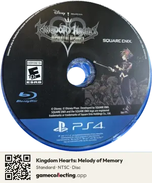 Kingdom Hearts: Melody of Memory PlayStation 4, NTSC disc