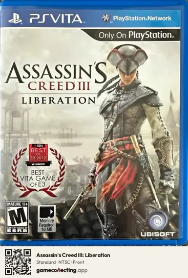Assassin's Creed III: Liberation PlayStation Vita, NTSC box front