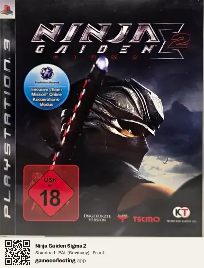Ninja Gaiden Sigma 2 PlayStation 3, Germany box front