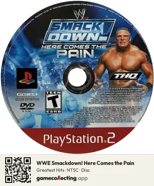 WWE Smackdown! Here Comes the Pain PlayStation 2, NTSC disc