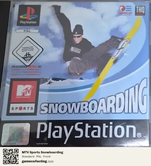 MTV Sports Snowboarding PlayStation, PAL box front