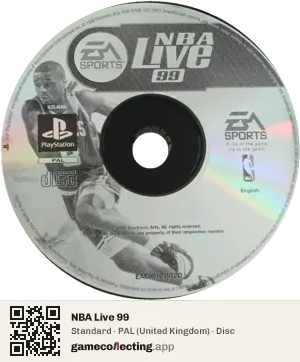 NBA Live 99 PlayStation, PAL disc