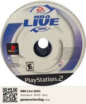 NBA Live 2001 PlayStation 2, NTSC disc