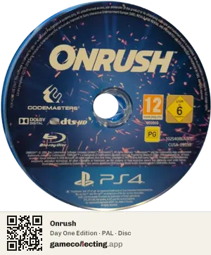 Onrush PlayStation 4, PAL disc