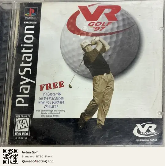 Actua Golf PlayStation, NTSC box front