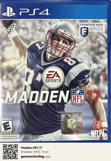 Madden NFL 17 PlayStation 4, NTSC box front
