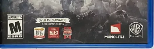 Middle-Earth: Shadow of Mordor, the ESRB box on its front