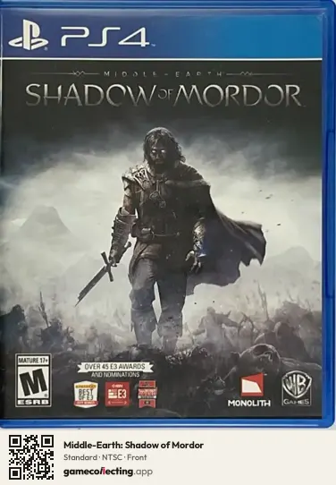 Middle-Earth: Shadow of Mordor PlayStation 4, NTSC box front