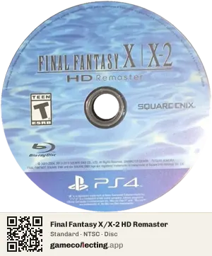 Final Fantasy X/X-2 HD Remaster PlayStation 4, NTSC disc
