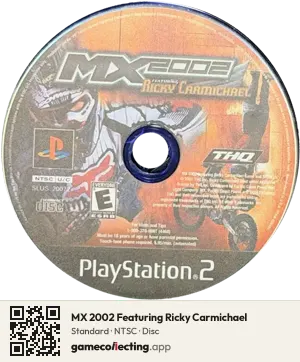 MX 2002 Featuring Ricky Carmichael PlayStation 2, NTSC disc