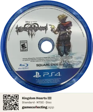 Kingdom Hearts III PlayStation 4, NTSC disc