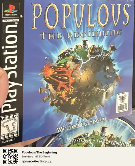 Populous: The Beginning PlayStation, NTSC box front