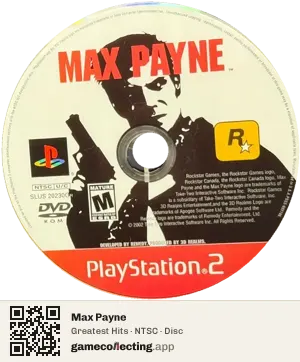 Max Payne PlayStation 2, NTSC disc