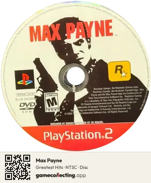Max Payne PlayStation 2, NTSC disc