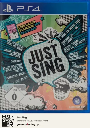 Just Sing PlayStation 4, Germany box front