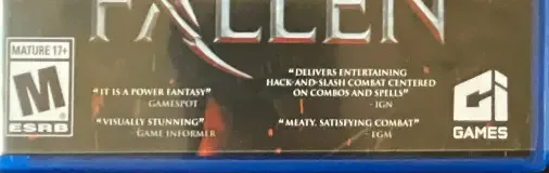 Lords of the Fallen, the ESRB box on its front