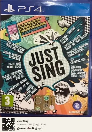 Just Sing PlayStation 4, Italy box front