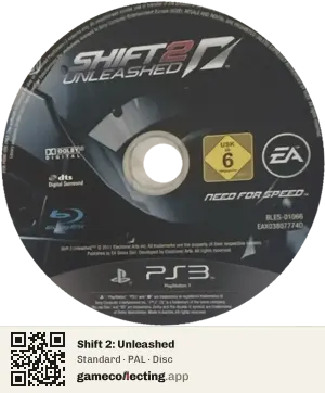 Shift 2: Unleashed PlayStation 3, PAL disc