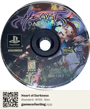 Heart of Darkness PlayStation, NTSC disc