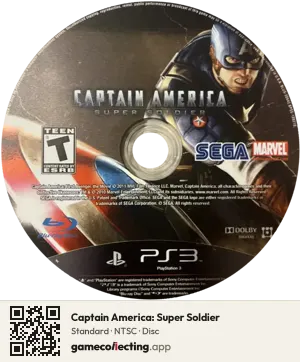 Captain America: Super Soldier PlayStation 3, NTSC disc