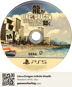 Like a Dragon: Infinite Wealth PlayStation 5, NTSC disc