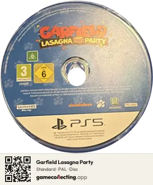 Garfield Lasagna Party PlayStation 5, PAL disc