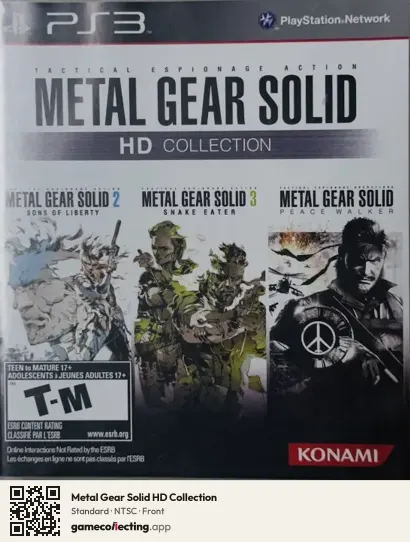 Metal Gear Solid HD Collection PlayStation 3, NTSC box front