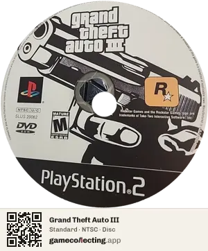 Grand Theft Auto III PlayStation 2, NTSC disc
