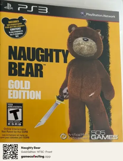 Naughty Bear PlayStation 3, NTSC box front