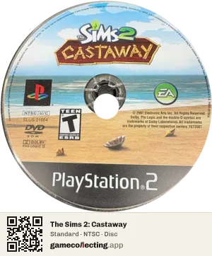 The Sims 2: Castaway PlayStation 2, NTSC disc