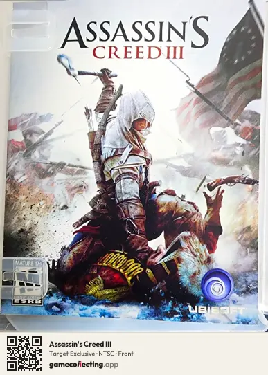 Assassin's Creed III PlayStation 3, NTSC box front