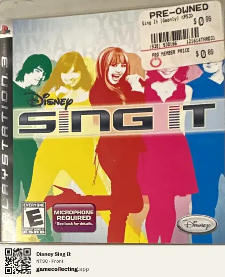Disney Sing It PlayStation 3, NTSC box front