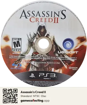 Assassin's Creed II PlayStation 3, NTSC disc