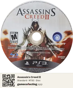 Assassin's Creed II PlayStation 3, NTSC disc