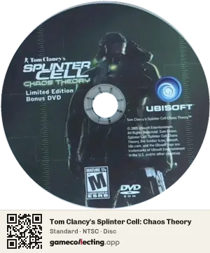Tom Clancy's Splinter Cell: Chaos Theory PlayStation 2, NTSC disc