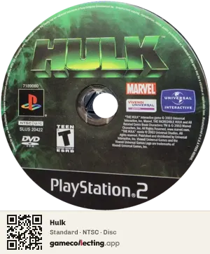 Hulk PlayStation 2, NTSC disc