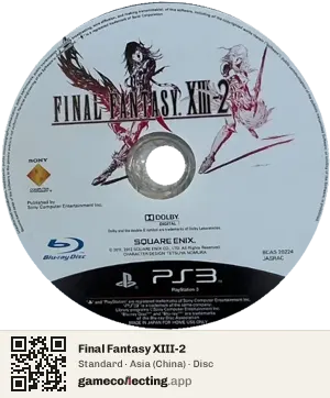 Final Fantasy XIII-2 PlayStation 3, Asia disc