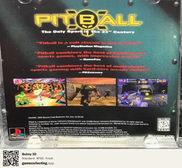 Bubsy 3D PlayStation, NTSC box front