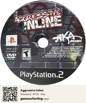 Aggressive Inline PlayStation 2, NTSC disc