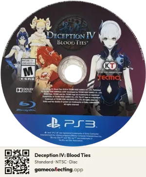 Deception IV: Blood Ties PlayStation 3, NTSC disc