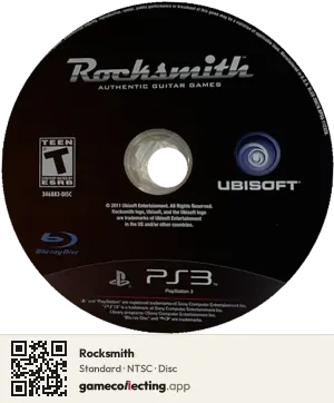 Rocksmith PlayStation 3, NTSC disc